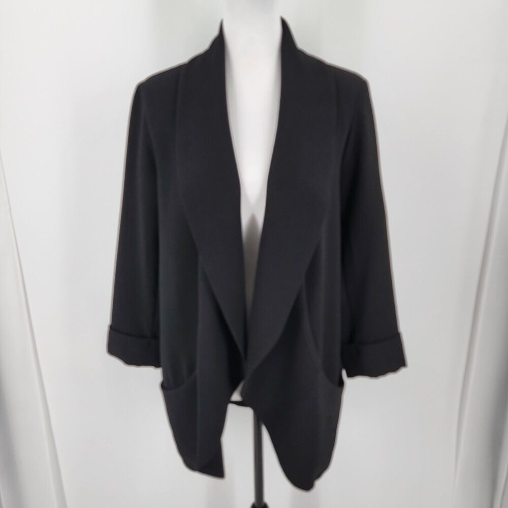 Eliane Rose Blazer Womens Medium Open Front Black